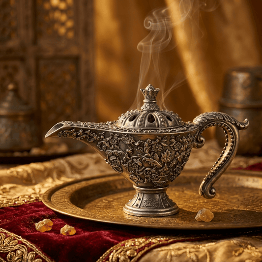 Asgharali Mubkhar Aladdin Silver Incensório Prata ambiente