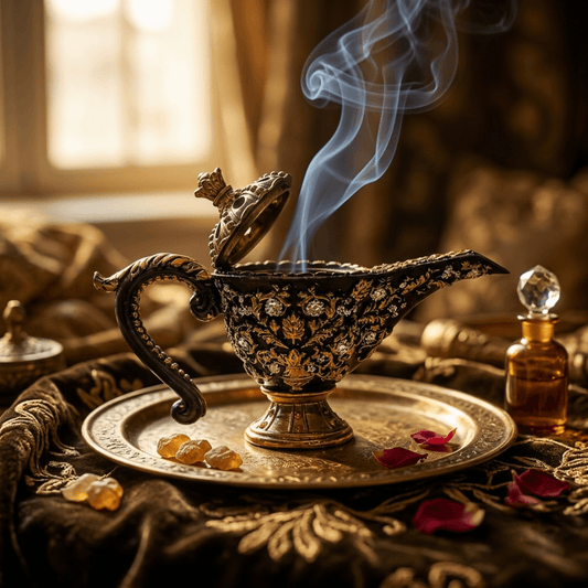 Asgharali Mubkhar Aladdin Black Incensório Preto ambiente