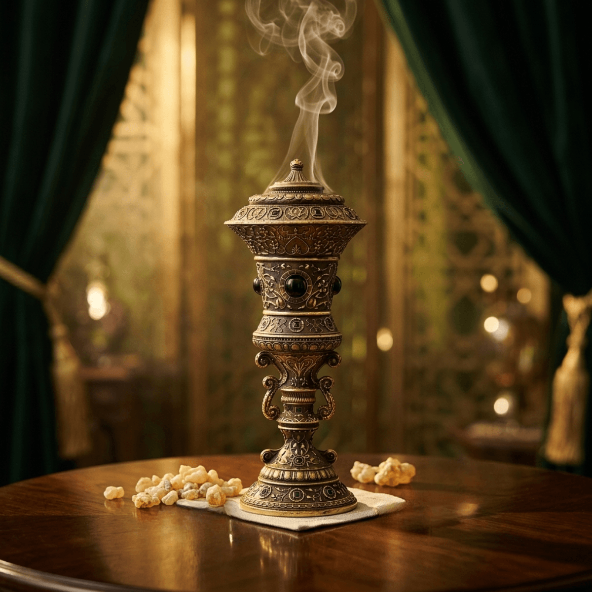 Asgharali Mubkhar Antique Brown incensório ambiente