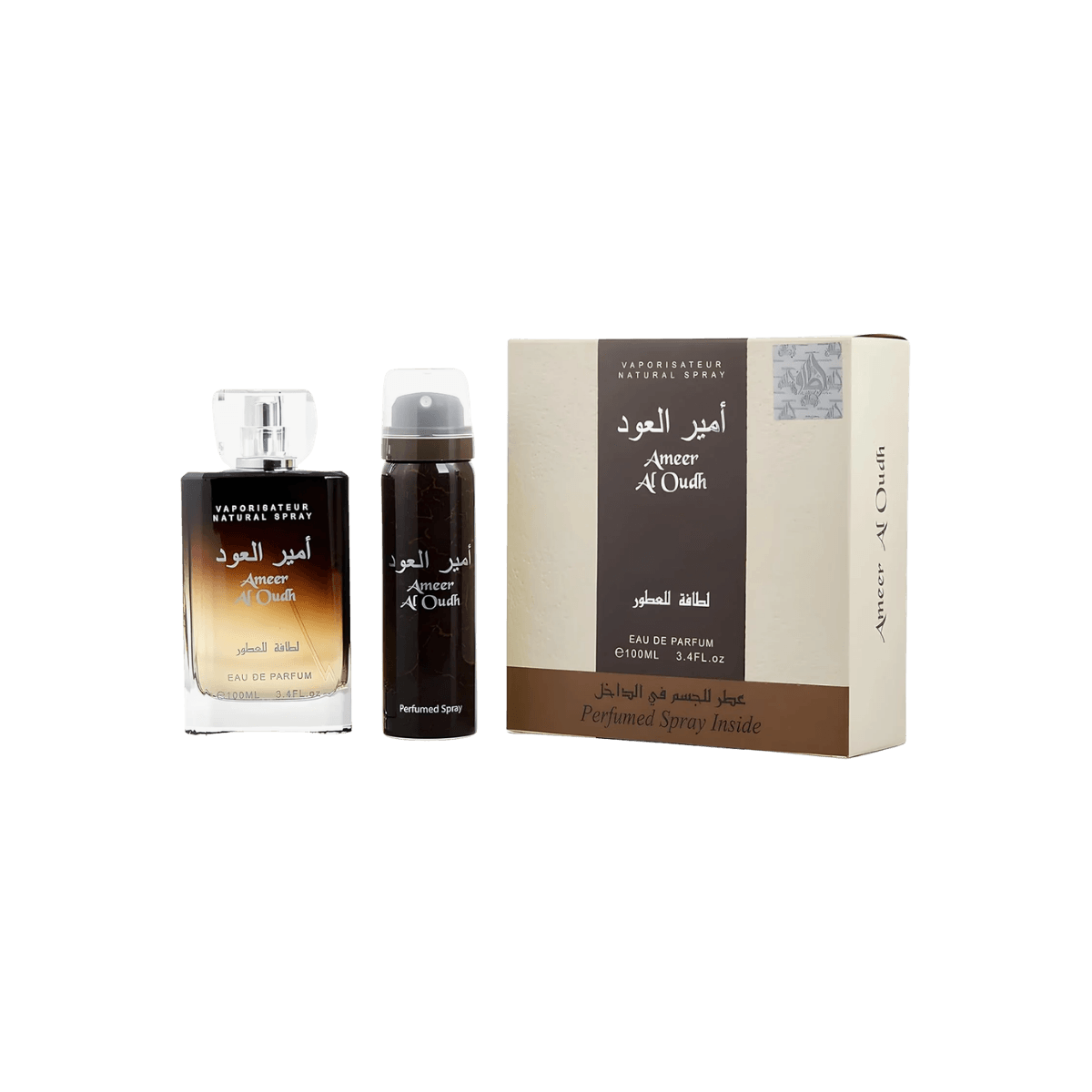 Lattafa Ameer Al Oudh Eau De Parfum 100ml+Body Splash 50ml completo