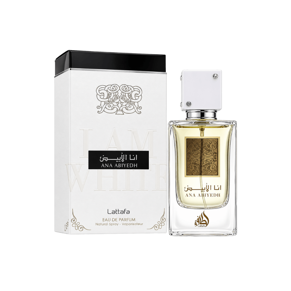 Lattafa Ana Abiyedh Eau de Parfum 60ml frasco e embalagem original