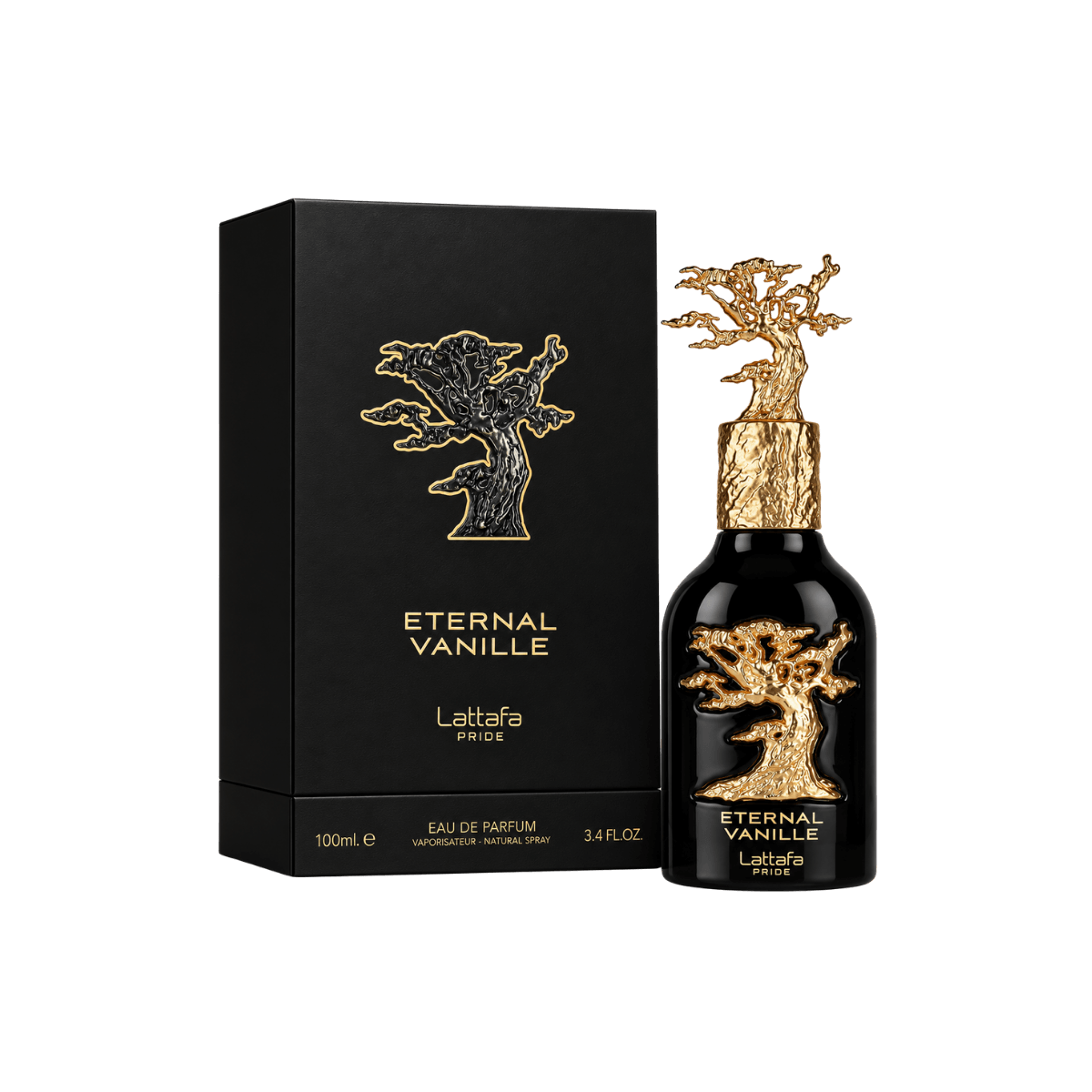 Lattafa Pride Eternal Vanille Eau de Parfum 100ml frasco e embalagem original