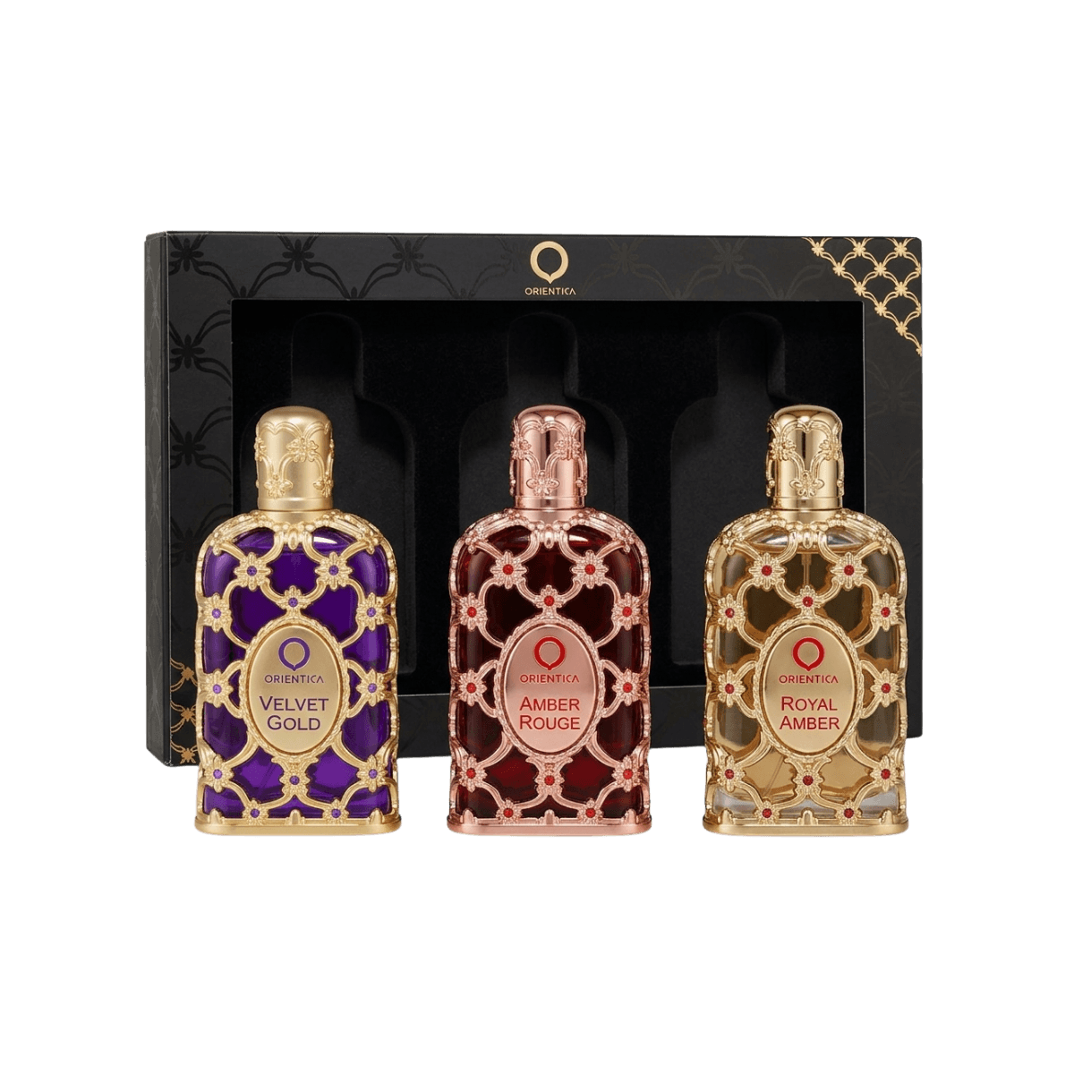 Orientica Coffret Amber Rouge + Royal Amber + Velvet Gold Eau de Parfum 3x30ml kit completo
